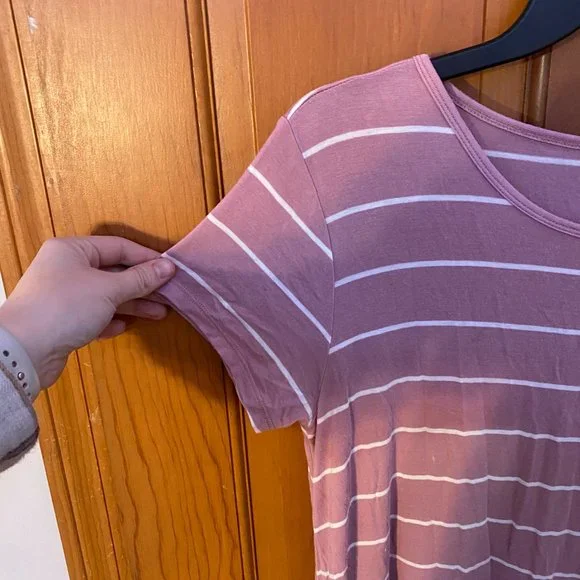 Pink and White Z Supply T-Shirt Dress - Picture 3 of 6